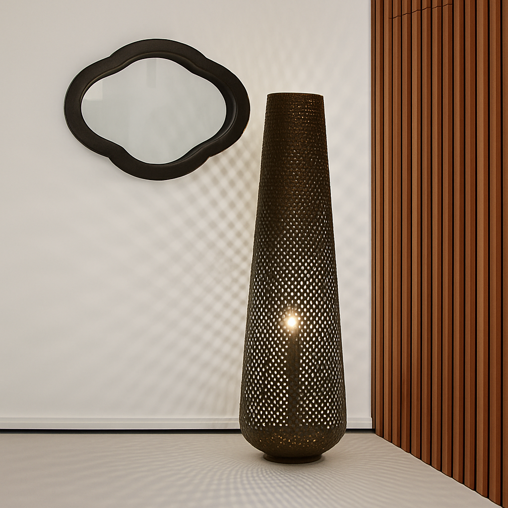 lampadaire japonais zen en bambou pour décoration intérieure - vue 5 sur 9