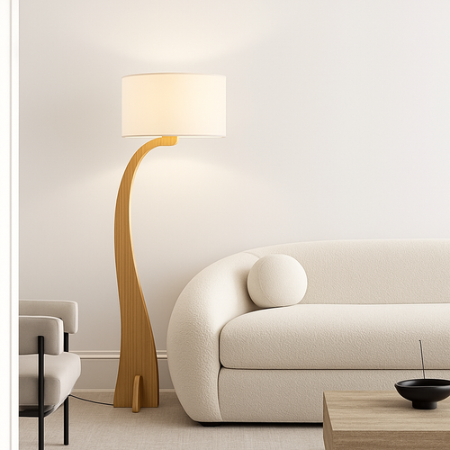 Lampadaire Led en bois au Design moderne - vue 2 sur 9