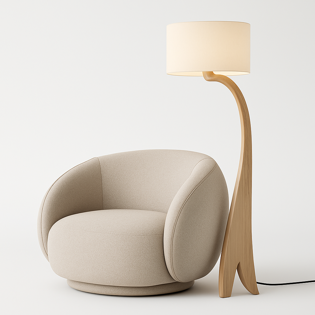 lampadaire led en bois design moderne luminaire décoratif idéal - vue 3 sur 9