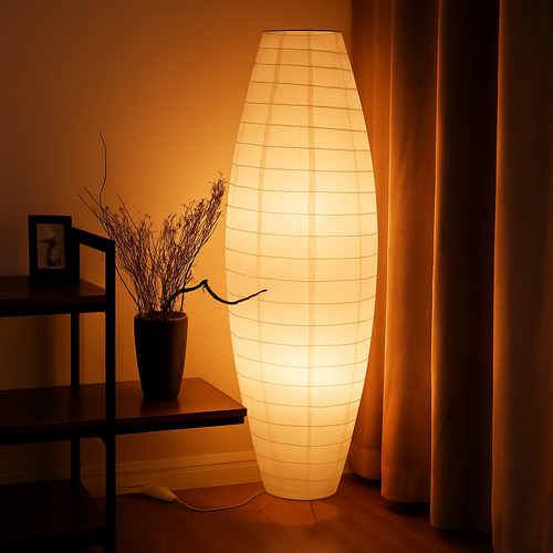 lampadaire led en papier tissé style nordique luminaria lampara de - vue 3 sur 7