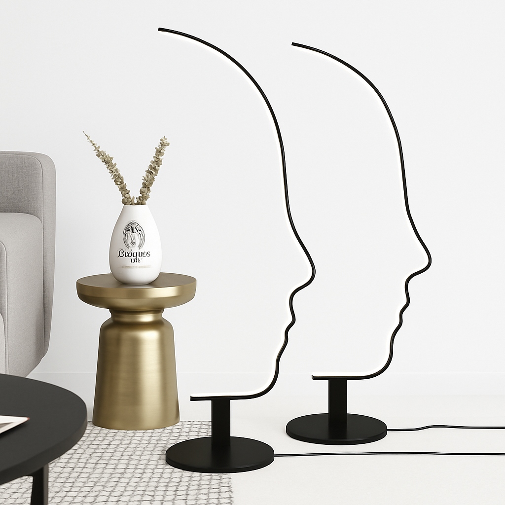 Lampadaire Led nordique à visage humain - vue 4 sur 7