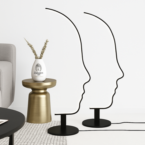 Lampadaire Led nordique à visage humain - vue 4 sur 7