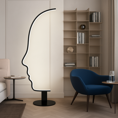 Lampadaire Led nordique à visage humain - vue 6 sur 7