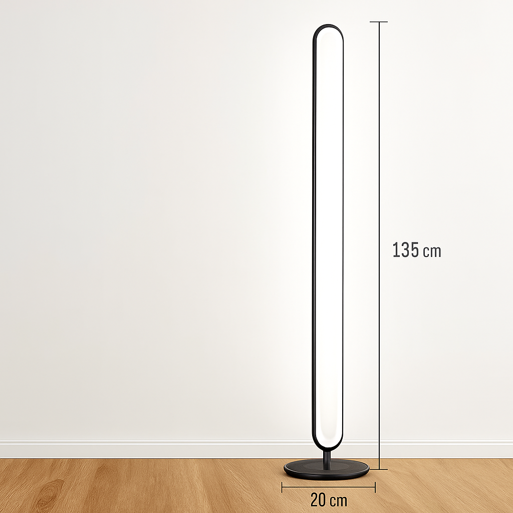 lampadaire led vertical moderne avec abat-jour acrylique circulaire - vue 11 sur 11