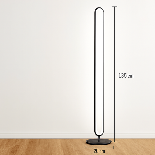 lampadaire led vertical moderne avec abat-jour acrylique circulaire - vue 12 sur 11