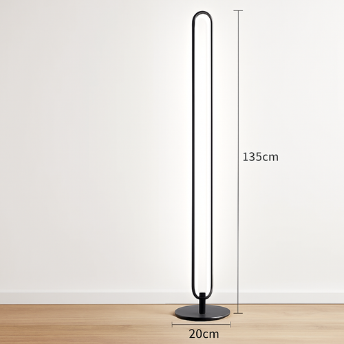 lampadaire led vertical moderne avec abat-jour acrylique circulaire - vue 7 sur 11