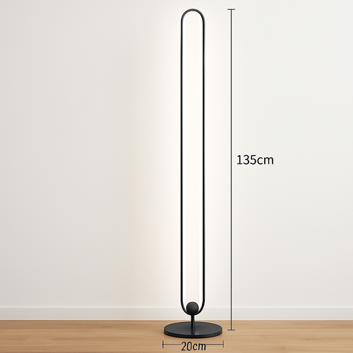 lampadaire led vertical moderne avec abat-jour acrylique circulaire