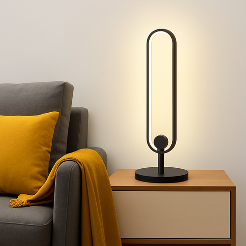 lampadaire led vertical moderne avec abat-jour acrylique circulaire - vue 9 sur 11