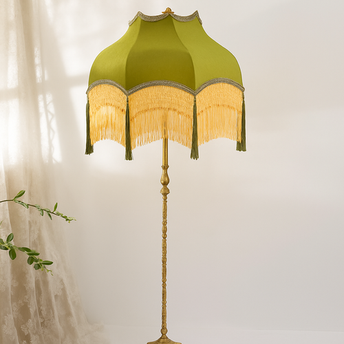 Lampadaire LED vintage cuivre français d'angle - vue 5 sur 9