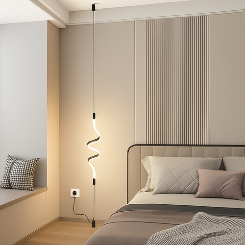 Lampadaire Noir Moderne LED Intérieur - vue 7 sur 12