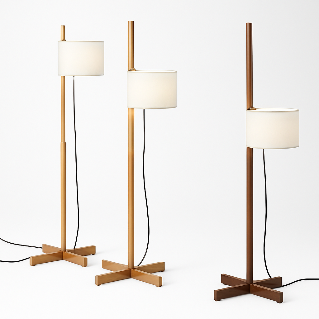 Lampadaire Nordique Wabi Sabi En Bois Massif Tissu Abat-Jour Led Salon Chambre Décor À La Maison Canapé Coin Lampe Sur Pied - vue 6 sur 8