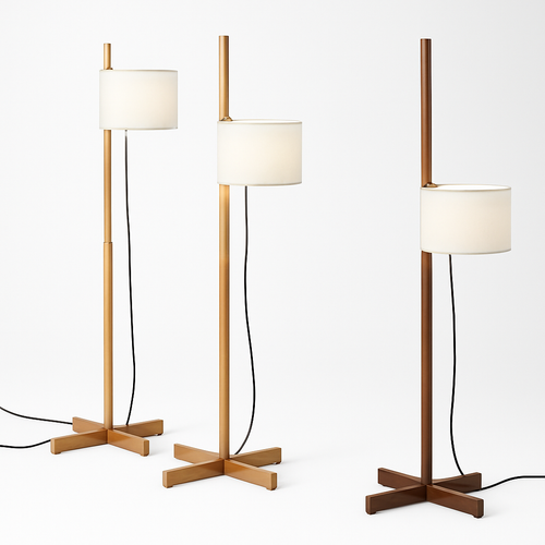 Lampadaire Nordique Wabi Sabi En Bois Massif Tissu Abat-Jour Led Salon Chambre Décor À La Maison Canapé Coin Lampe Sur Pied - vue 7 sur 8
