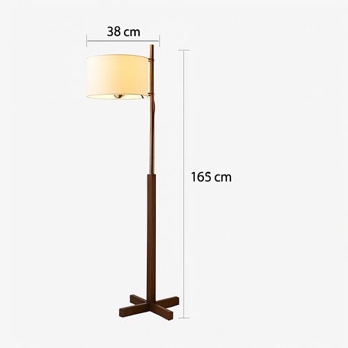 Lampadaire Nordique Wabi Sabi En Bois Massif Tissu Abat-Jour Led Salon Chambre Décor À La Maison Canapé Coin Lampe Sur Pied