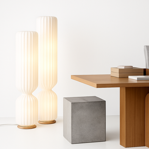 lampadaire plissé nordique en tissu pour décoration intérieure - vue 2 sur 13