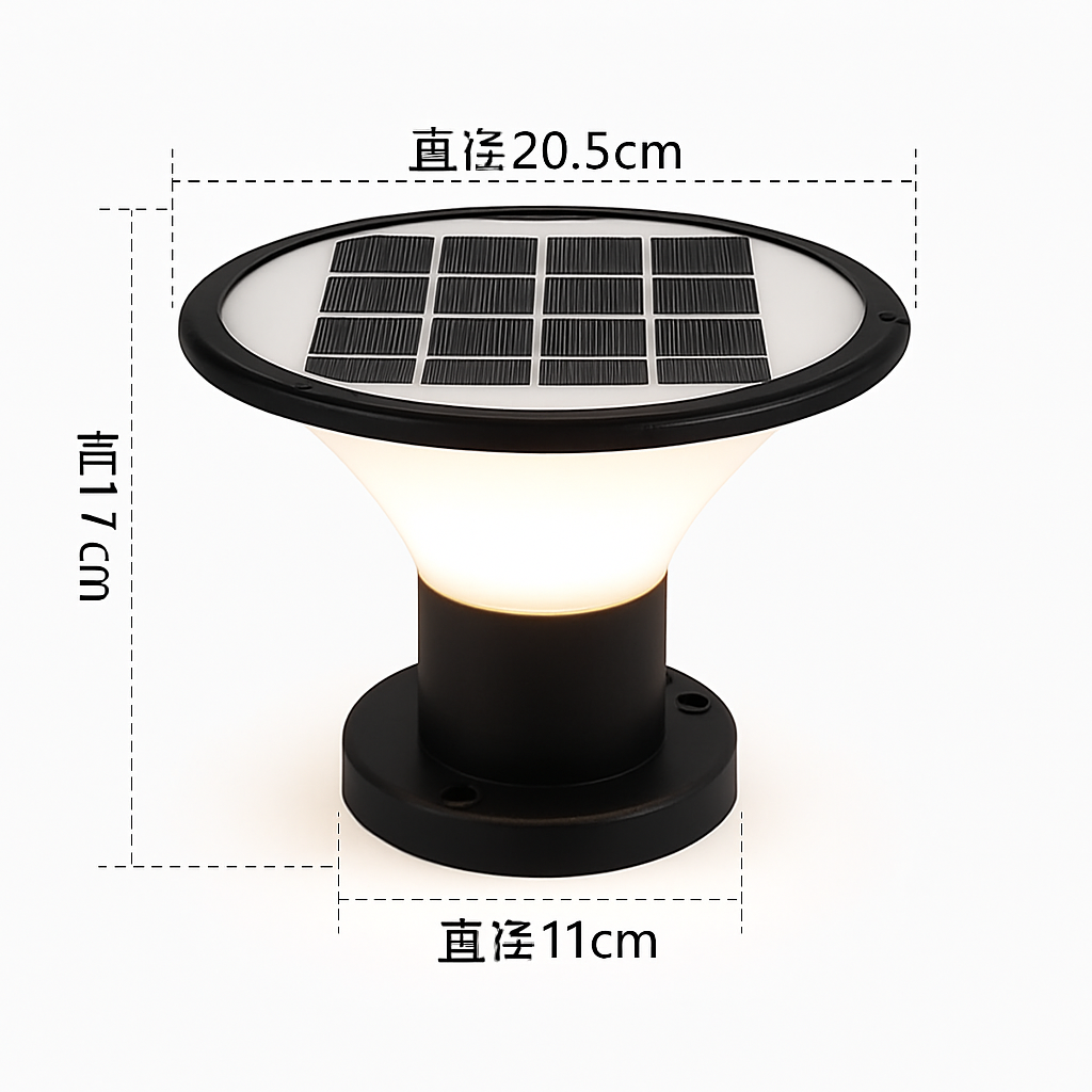 lampadaire solaire étanche pour jardin et extérieur - vue 7 sur 8