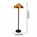 Lampadaire tiffany avec abat-jour en verre vitrail orange