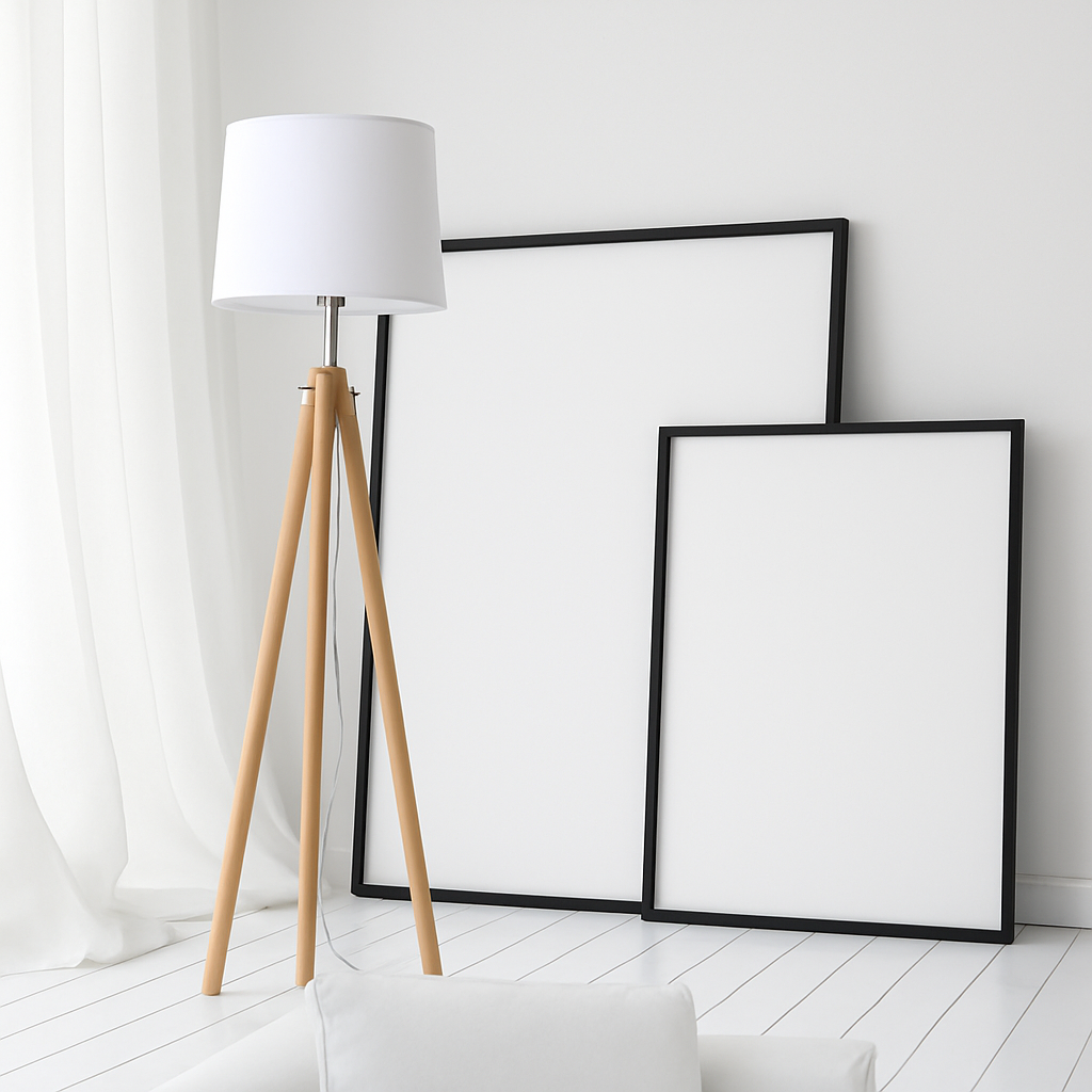 Lampadaire tripode en bois avec abat-jour en tissu Fabric - vue 4 sur 6