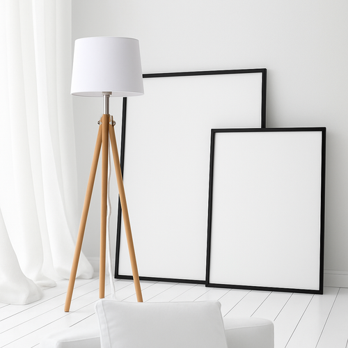 Lampadaire tripode en bois avec abat-jour en tissu Fabric - vue 6 sur 6
