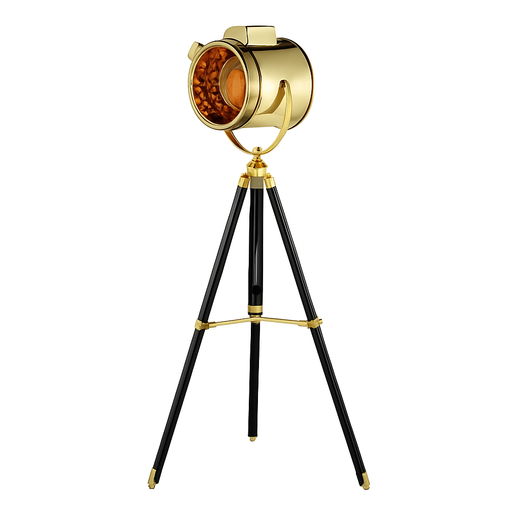 Lampadaire tripode à spot retro chromé Studio - vue 4 sur 6