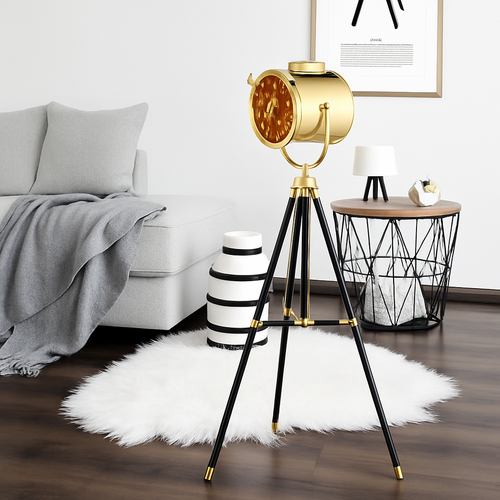 Lampadaire tripode à spot retro chromé Studio - vue 6 sur 6