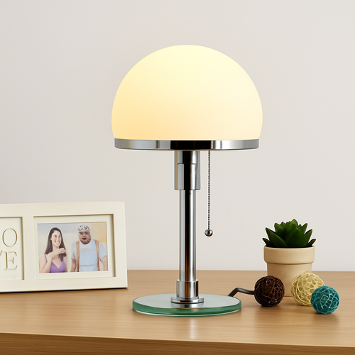 Lampe Bauhaus lampe de Table blanche design danois nordique chambre chevet Simple lampe de Table en verre pour salon - vue 3 sur 7