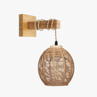 Applique murale déco vintage rotin tissé