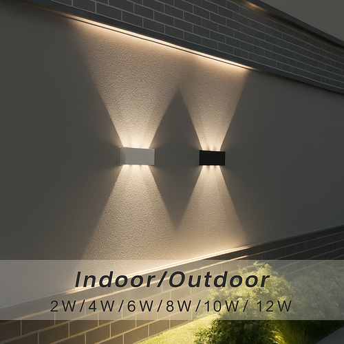 Lampe de applique murale LED extérieure étanche IP65 applique murale intérieure 4W6W 8W 10W lumières de jardin en aluminium chambre salon escaliers éclairage - vue 2 sur 18