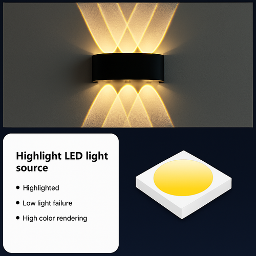 Lampe de applique murale LED extérieure étanche IP65 applique murale intérieure 4W6W 8W 10W lumières de jardin en aluminium chambre salon escaliers éclairage - vue 4 sur 18