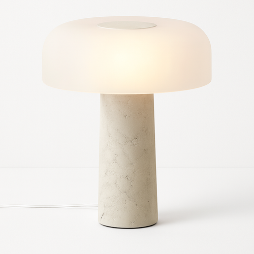 lampe de bureau design en marbre style champignon moderne - vue 3 sur 6