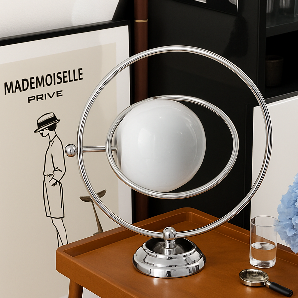 lampe de bureau design italienne en verre rotative - vue 3 sur 7