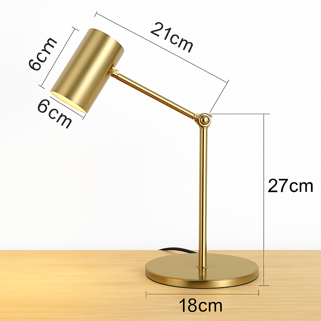 lampe de bureau dorée moderne protection des yeux créative - vue 8 sur 8