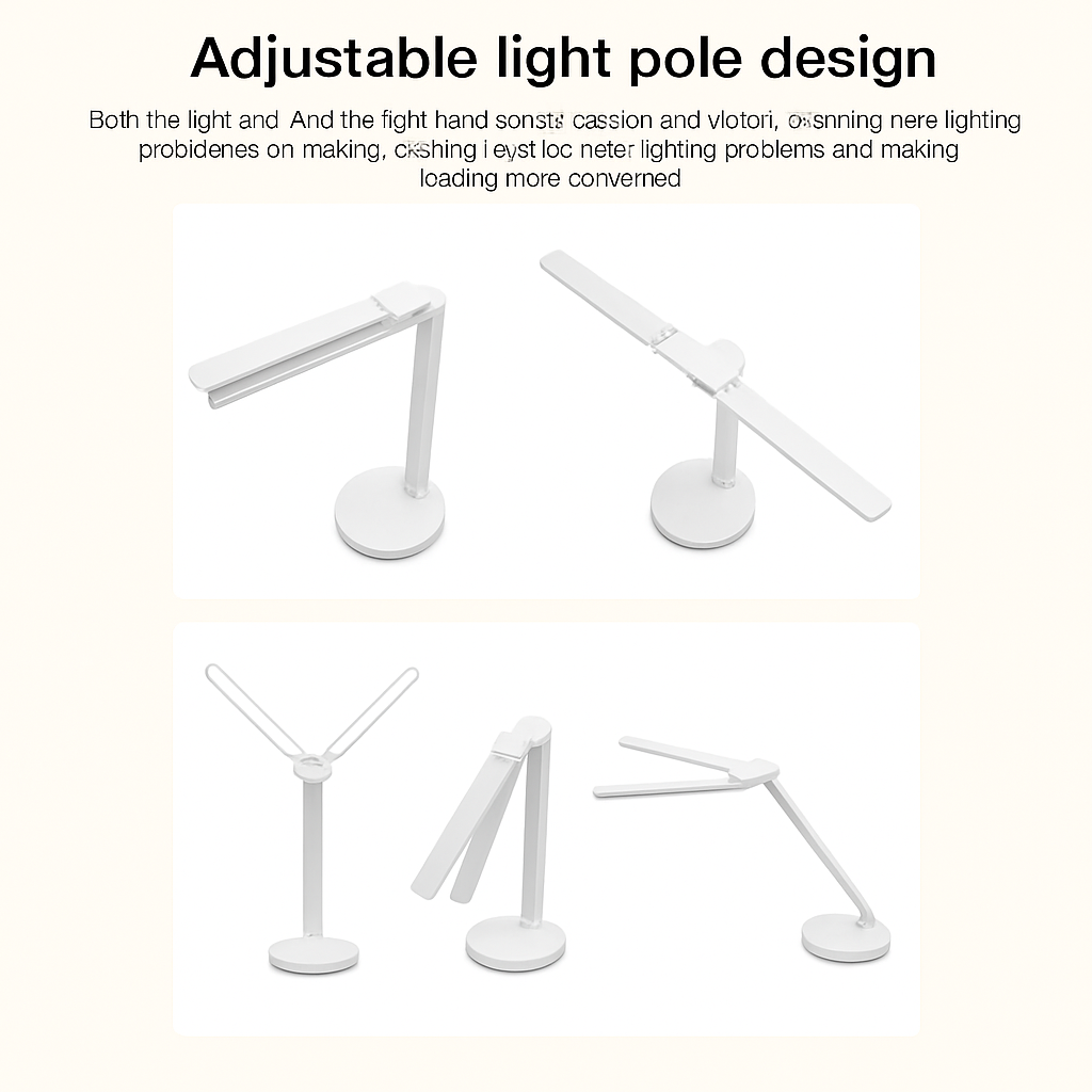 Lampe de bureau LED 3 niveaux réglable tactile veilleuse USB Rechargeable Protection des yeux lampe de Table pliable pour chambre chevet lecture - vue 6 sur 8