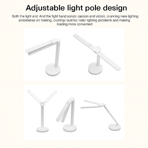 Lampe de bureau LED 3 niveaux réglable tactile veilleuse USB Rechargeable Protection des yeux lampe de Table pliable pour chambre chevet lecture - vue 7 sur 8