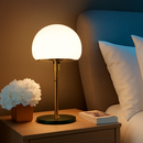 lampe de bureau led design nordique en verre et acier inoxydable