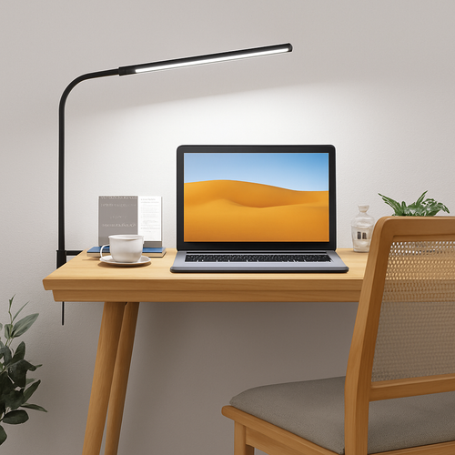 lampe de bureau led à pince 360° 3 modes 10 luminosités simple/double - vue 2 sur 9