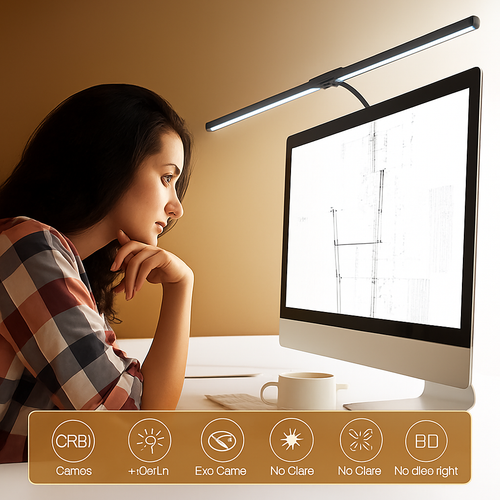 lampe de bureau led à pince 360° 3 modes 10 luminosités simple/double - vue 6 sur 9