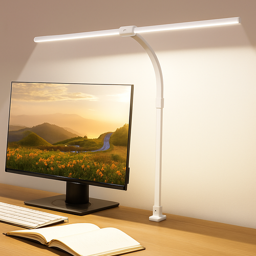 lampe de bureau led à pince 360° 3 modes 10 luminosités simple/double - vue 9 sur 9