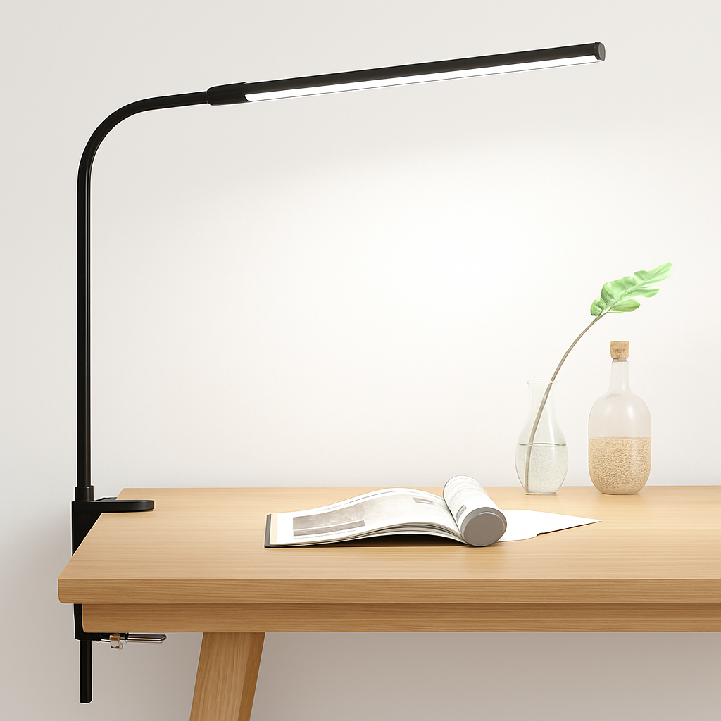 lampe de bureau led à pince 360° 3 modes 10 luminosités simple/double - vue 9 sur 9