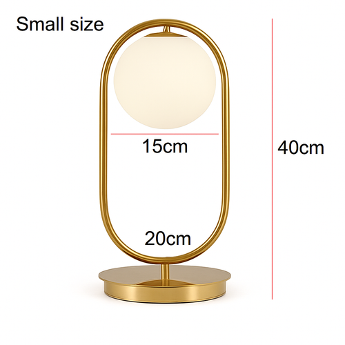 Lampe de chevet design en métal doré et boule en verre - vue 10 sur 9