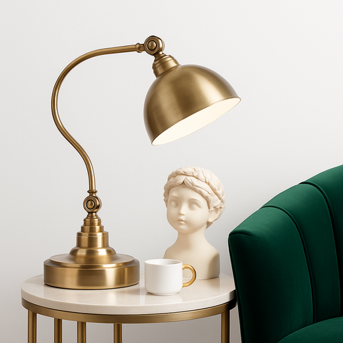 Lampe de chevet ou bureau à LED rustique doré Punk - vue 2 sur 7