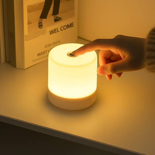 lampe de chevet tactile usb à intensité variable pour lecture et veilleuse - vue 2 sur 7