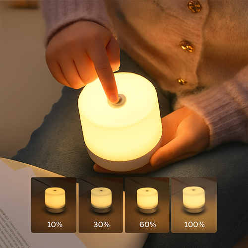 lampe de chevet tactile usb à intensité variable pour lecture et veilleuse - vue 3 sur 7