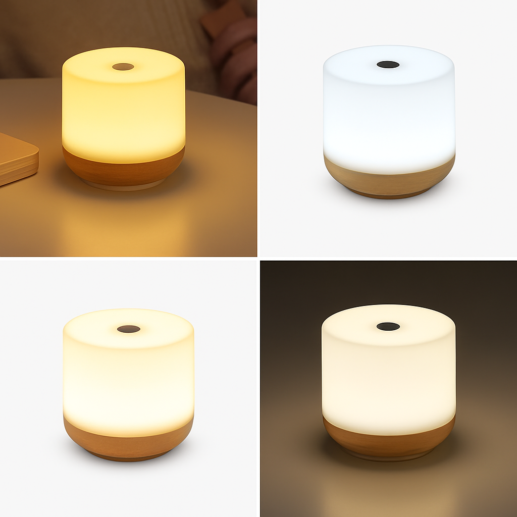 lampe de chevet tactile usb à intensité variable pour lecture et veilleuse - vue 4 sur 7
