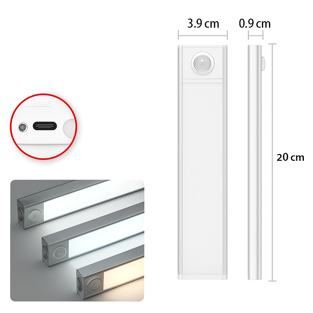 lampe led rechargeable sans fil avec capteur de mouvement - vue 7 sur 14