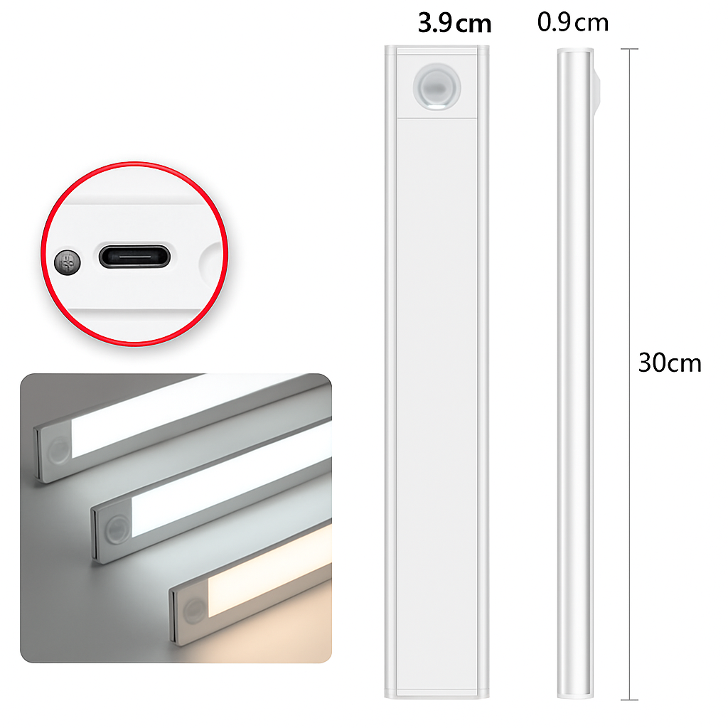 lampe led rechargeable sans fil avec capteur de mouvement - vue 8 sur 14