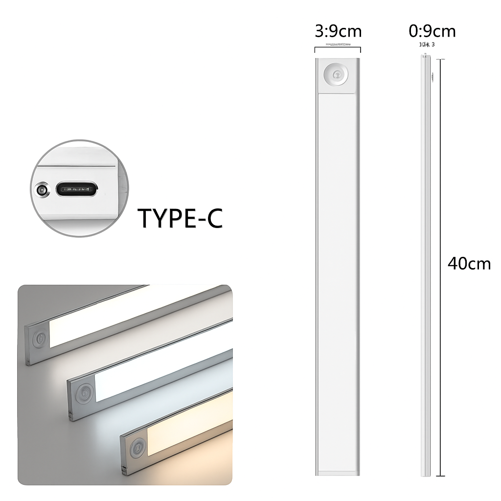 lampe led rechargeable sans fil avec capteur de mouvement - vue 9 sur 14