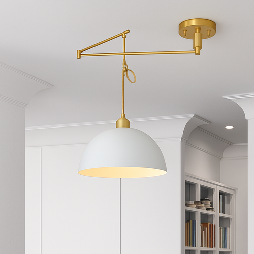 lampe pendante nordique avec conception pliante et culbuteur - vue 4 sur 9