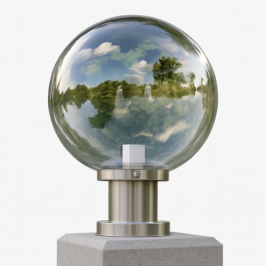 lampe pilier extérieur boule étanche pour éclairage décoratif - vue 2 sur 9