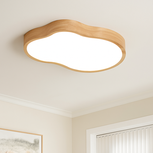 Lampe plafonnier bois LED modernes - vue 7 sur 9