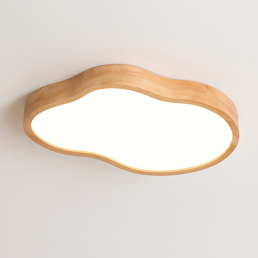 Lampe plafonnier bois LED modernes - vue 7 sur 9